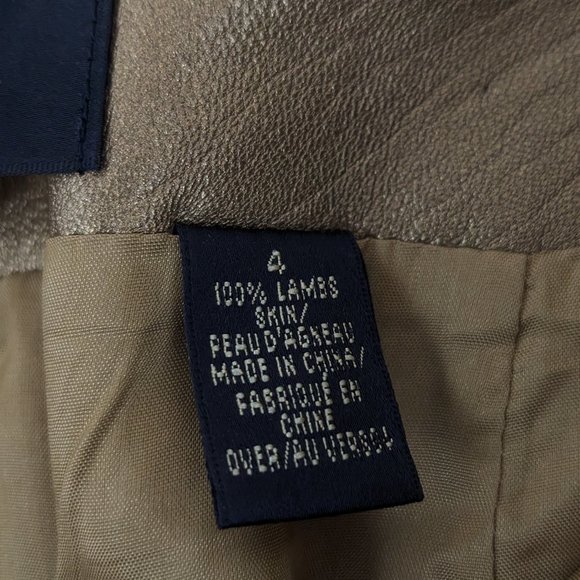 Champaign Gold 100% Lamb Leather Pants - Picture 10 of 13